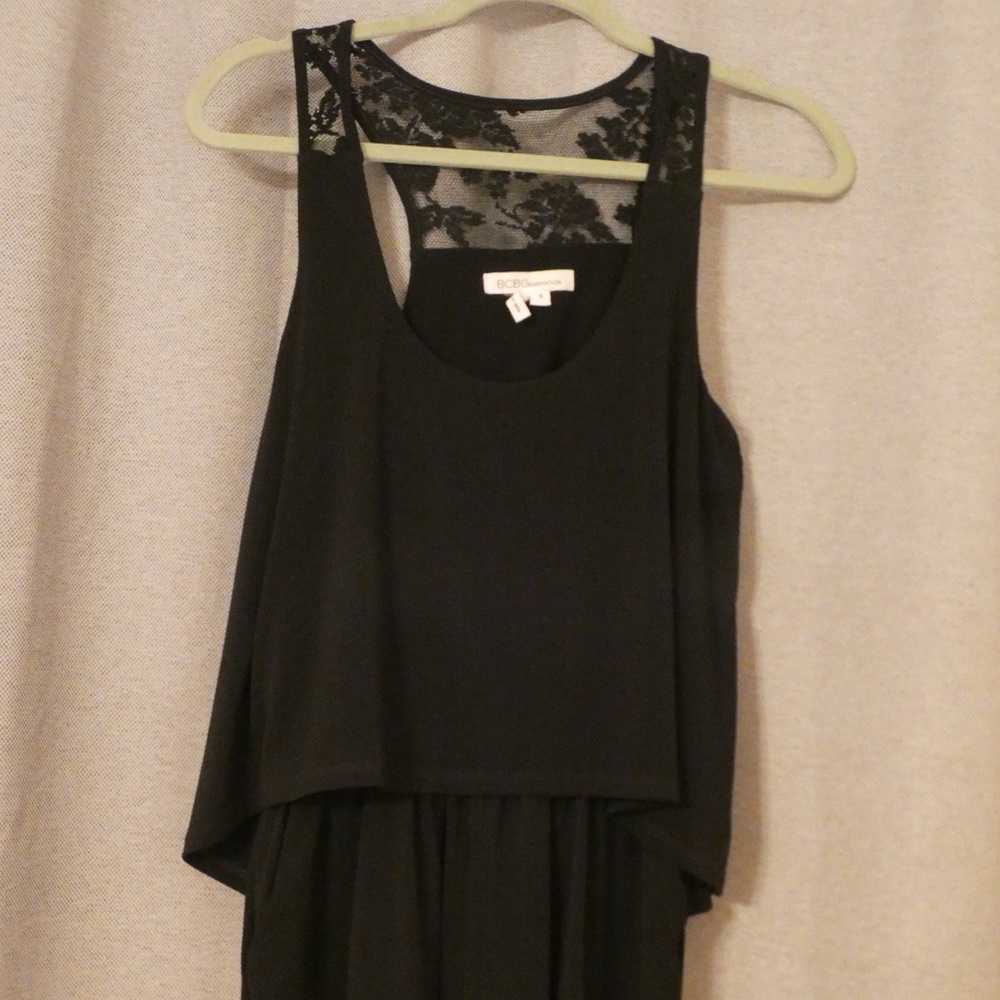 BCBG Black Romper with lace